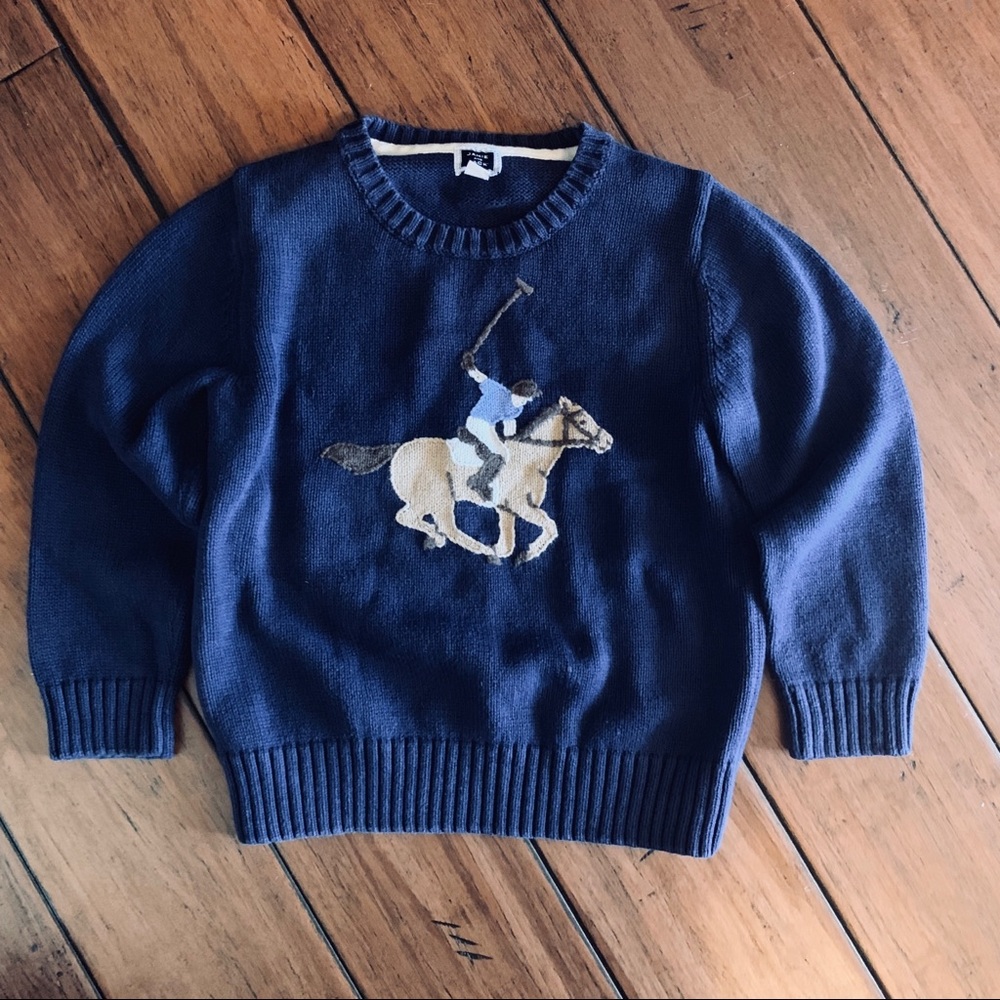Janie and jack sweater equestrian size 4 horse boy